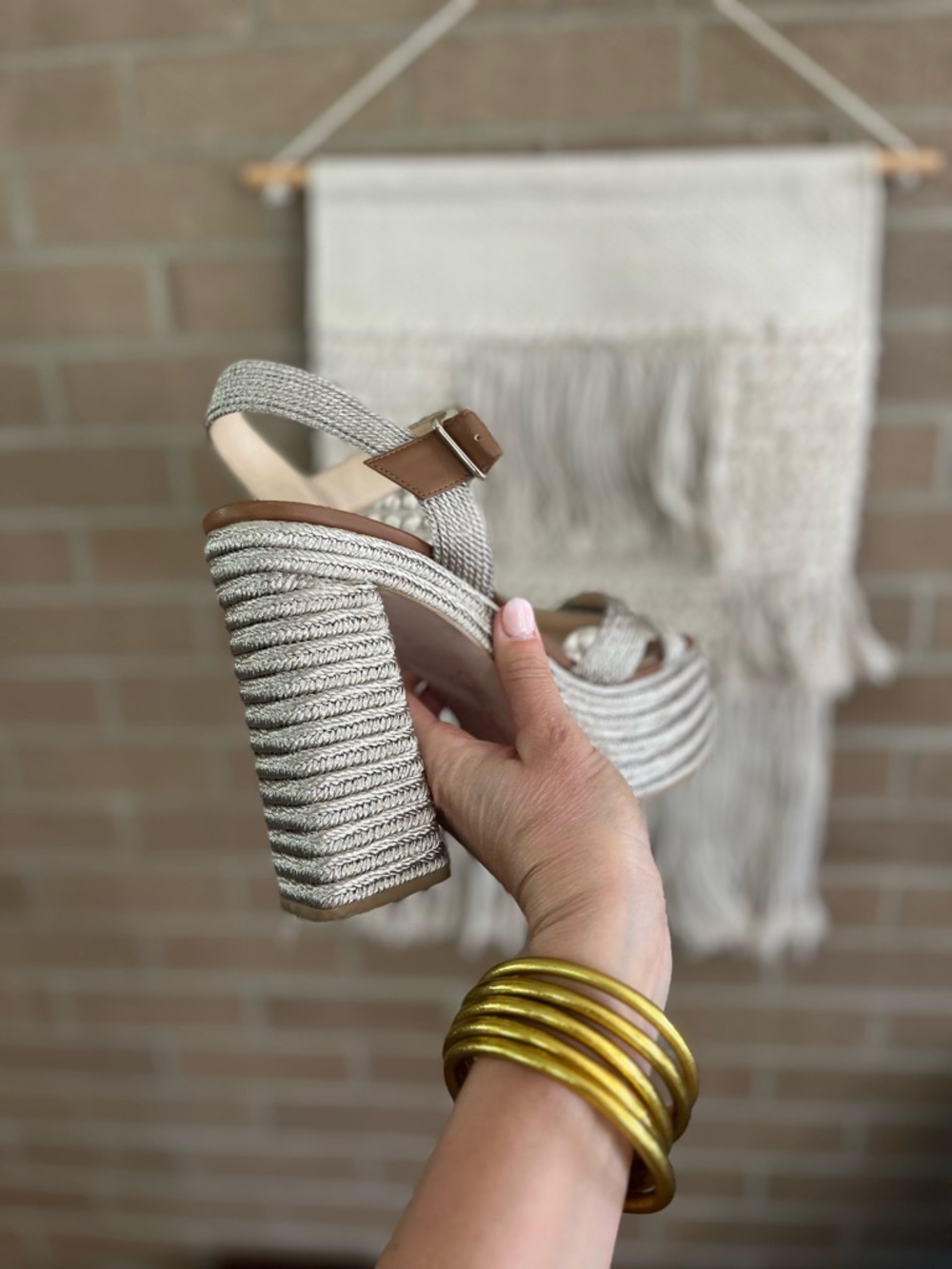 Jessica Simpson Silver Woven Platform Block Heel Sandal - Picture 3 of 3